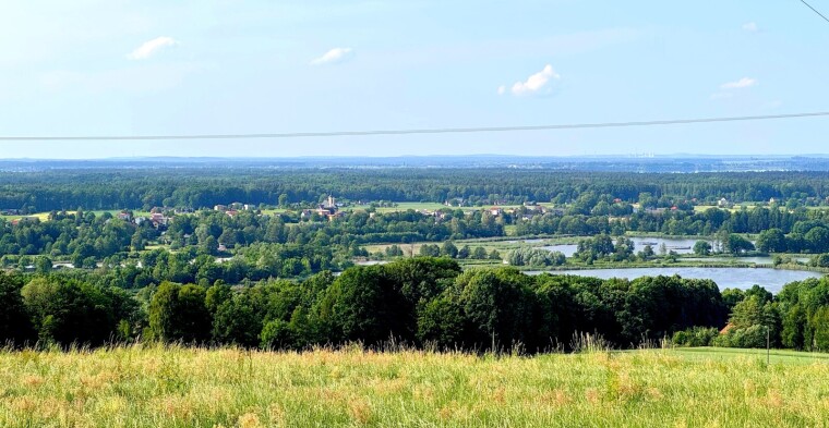 Widok na działkę z drogi dojazdowej. Biuro Nieruchomości Bielsko-Biała.